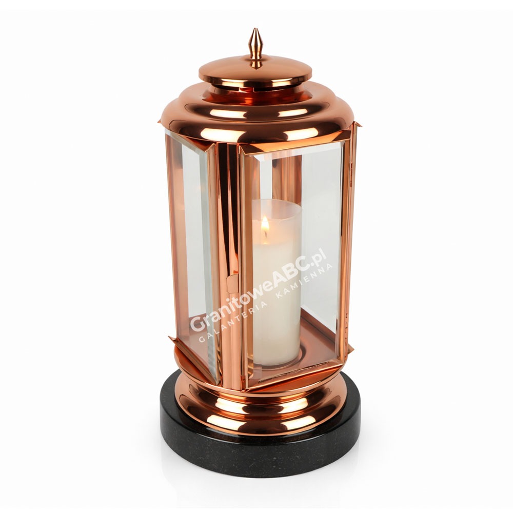 Lampion nagrobny ze stali nierdzewnej LS008 miedź