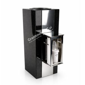 Wazon granitowy z latarenką H35 WL1 szwed+inox